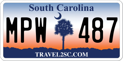 SC license plate MPW487