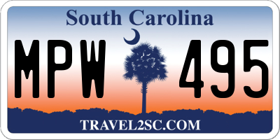 SC license plate MPW495