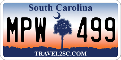 SC license plate MPW499