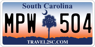 SC license plate MPW504