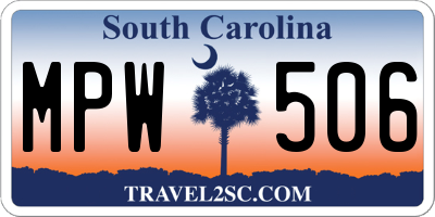SC license plate MPW506