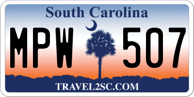 SC license plate MPW507