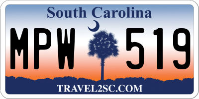 SC license plate MPW519