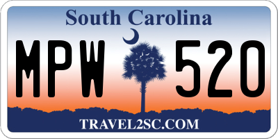 SC license plate MPW520