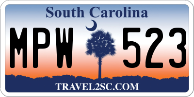 SC license plate MPW523