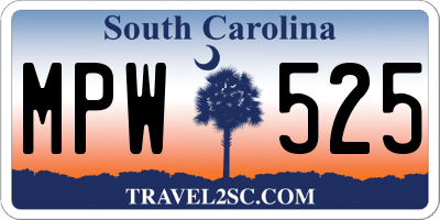 SC license plate MPW525