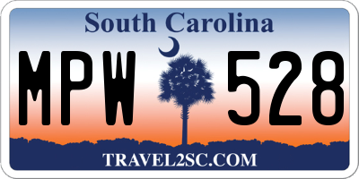 SC license plate MPW528
