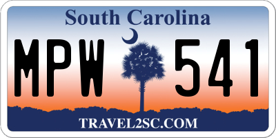 SC license plate MPW541