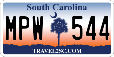 SC license plate MPW544