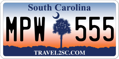SC license plate MPW555