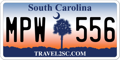 SC license plate MPW556