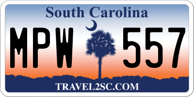 SC license plate MPW557
