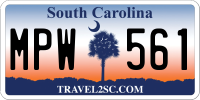 SC license plate MPW561