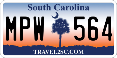 SC license plate MPW564