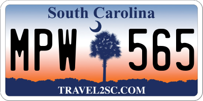 SC license plate MPW565