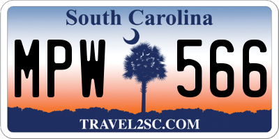 SC license plate MPW566