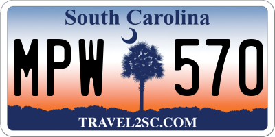 SC license plate MPW570