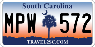 SC license plate MPW572