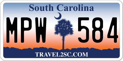 SC license plate MPW584