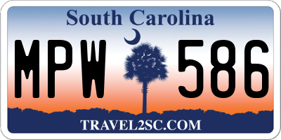 SC license plate MPW586