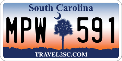 SC license plate MPW591