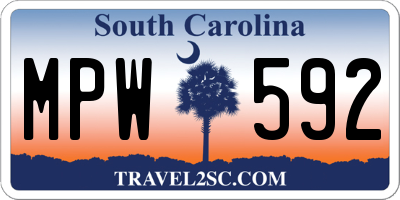 SC license plate MPW592