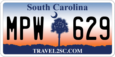SC license plate MPW629