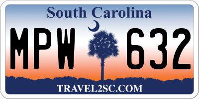 SC license plate MPW632