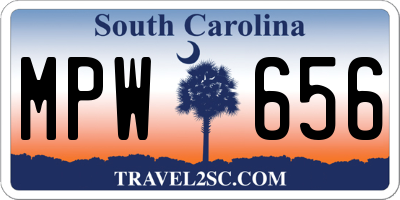 SC license plate MPW656