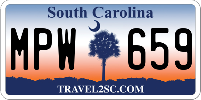 SC license plate MPW659