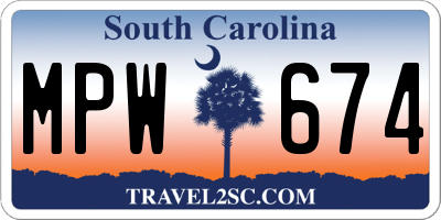 SC license plate MPW674