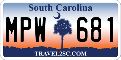 SC license plate MPW681