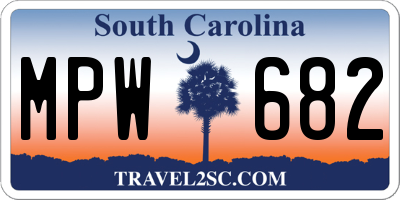 SC license plate MPW682