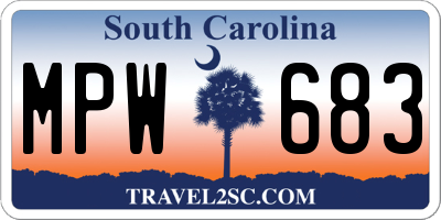 SC license plate MPW683