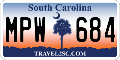 SC license plate MPW684