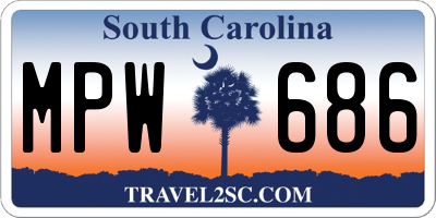 SC license plate MPW686