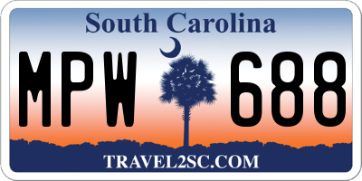 SC license plate MPW688