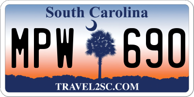 SC license plate MPW690