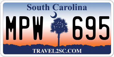 SC license plate MPW695