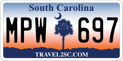 SC license plate MPW697