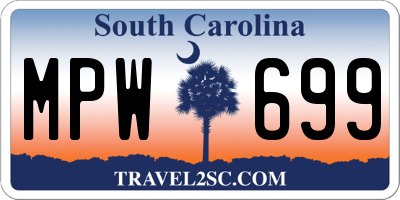SC license plate MPW699