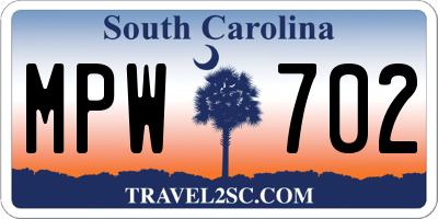 SC license plate MPW702
