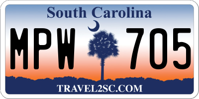 SC license plate MPW705