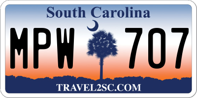 SC license plate MPW707