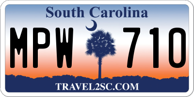 SC license plate MPW710