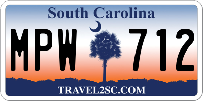 SC license plate MPW712