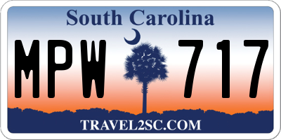 SC license plate MPW717