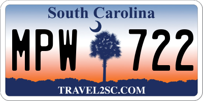 SC license plate MPW722
