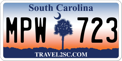 SC license plate MPW723