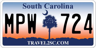 SC license plate MPW724